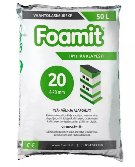Foamit -vaahtolasimurske, 4-20 mm - Foamit -vaahtolasimurske - 313-305-10 - 2