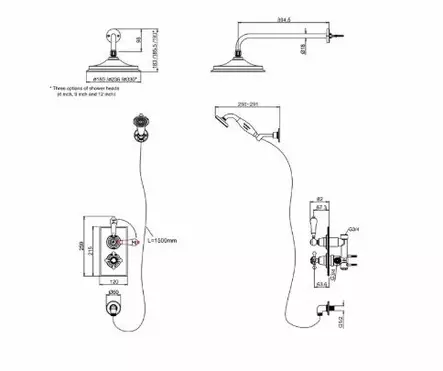Suihkuhana Trent, termostaatilla - Suihkuhanat - 412-029-30 - 2