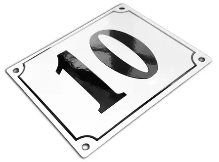 Talonumero 14 x 12 cm, emaloitu - Emaliset numerokilvet, kork. 12 cm - 944-011-10 - 2