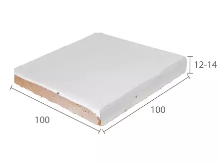 Terrakotta-laatta, lasitettu valkoiseksi - Terrakotta- ja tiililattiat - 617-013-10 - 2