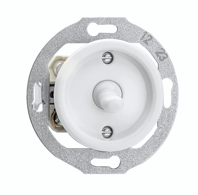 Vaihtokytkin (posliinikehykselle) - Valkoiset pistorasiat ja kytkimet, THPG - 516-144-10 - 1