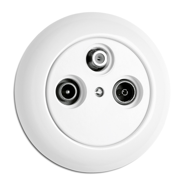 RTV+TV+SAT - Valkoiset pistorasiat ja kytkimet, THPG - 617-144-20 - 1