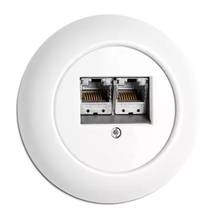 Data ja data (posliinikehykselle) - Valkoiset pistorasiat ja kytkimet, THPG - 517-144-11 - 2