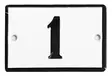 Emalikyltti no "1", 6 x 4 cm - Emaliset numerokilvet, pienet - 946-084-1 - 1