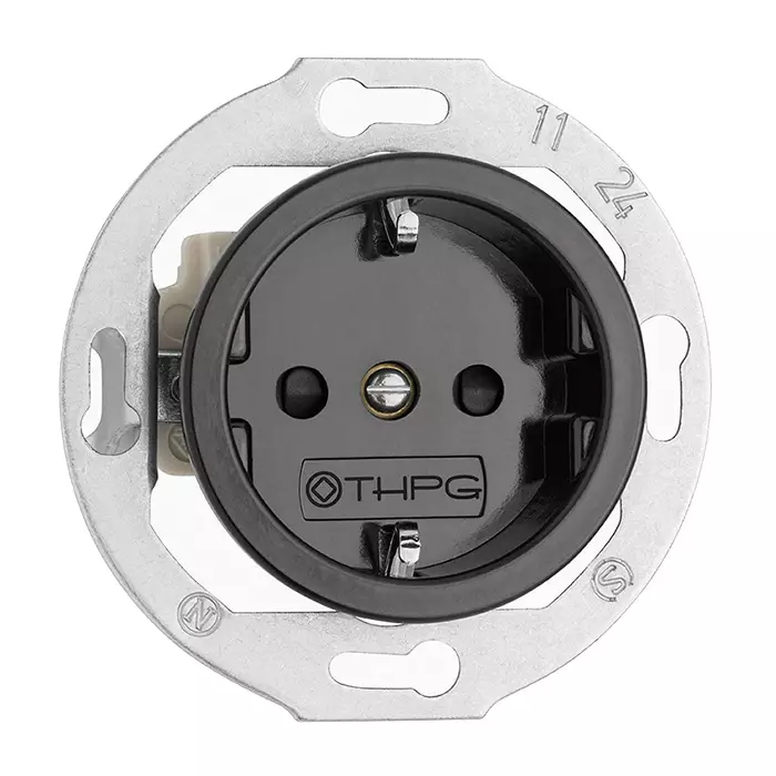 Pistorasia (posliinikehykselle) - Mustat pistorasiat ja kytkimet, THPG - 517-145-1 - 1