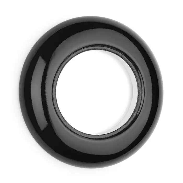 Pyöreä kehys, posliininen - Mustat pistorasiat ja kytkimet, THPG - 518-155-1 - 1