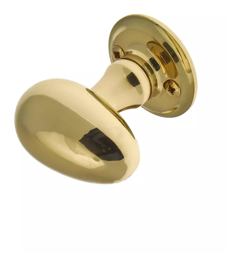 Ovenpainike ovenkahva messinki ja kilvet, mukana ruuvit - Messinkiset ovenkahvat - 101-001-1 - 1