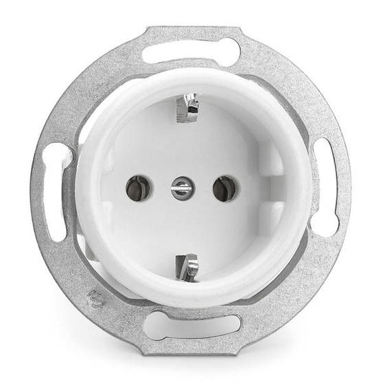 Pistorasia - Valkoiset bakeliittipistorasiat - 517-141-1 - 1