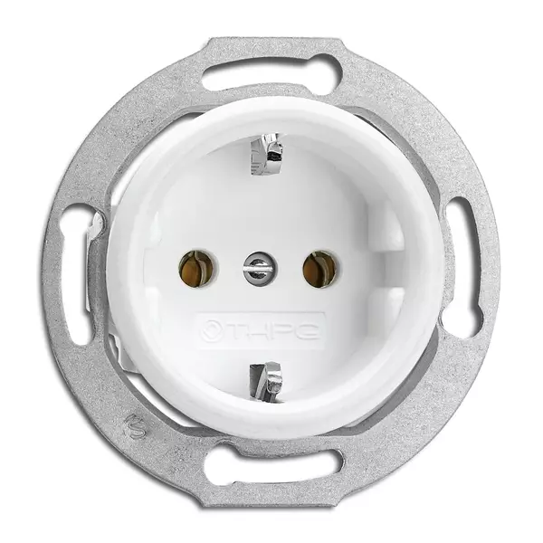 Pistorasia (posliinikehykselle) - Valkoiset pistorasiat ja kytkimet, THPG - 517-144-1 - 1