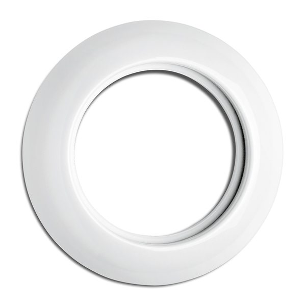 Pyöreä kehys, posliininen - Valkoiset pistorasiat ja kytkimet, THPG - 518-154-11 - 1