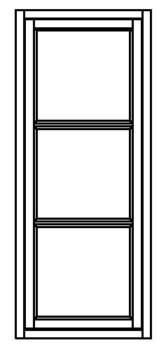 Ruutuikkuna, kolmella ruudulla - Ikkunat kolmeruutuisella puitejaolla - 200-013-1 - 1