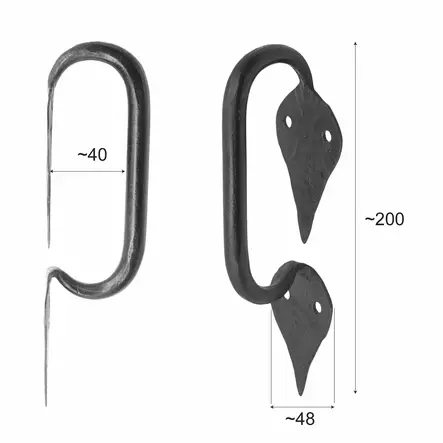 Vedin, taottu - Taotut ja rautaiset vetimet - 102-040-2 - 2