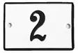 Emalikyltti no "2", 6 x 4 cm - Emaliset numerokilvet, pienet - 946-084-2 - 1