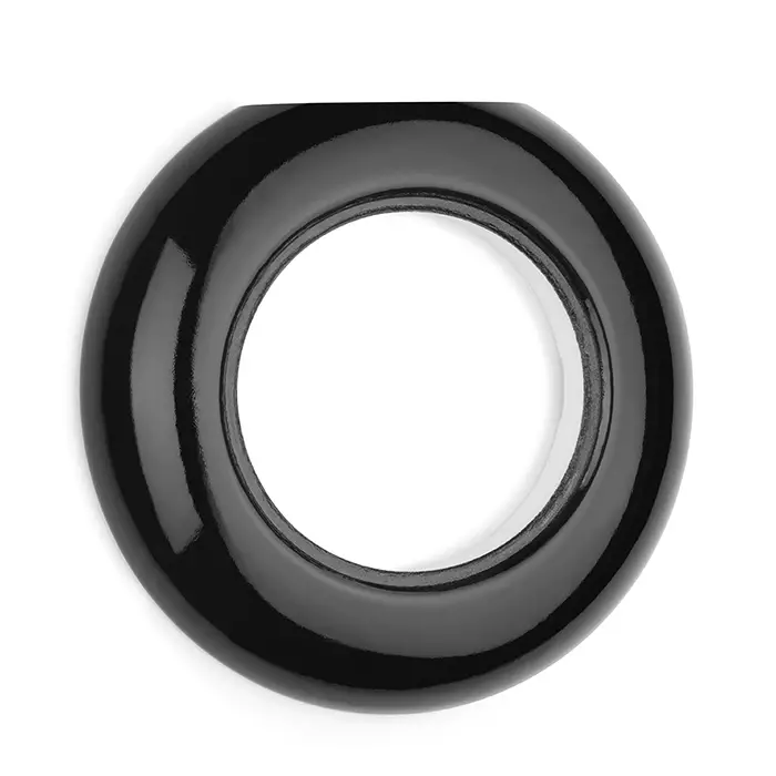 Pyöreä kehys, päätyosa, posliininen - Mustat pistorasiat ja kytkimet, THPG - 518-155-22 - 1