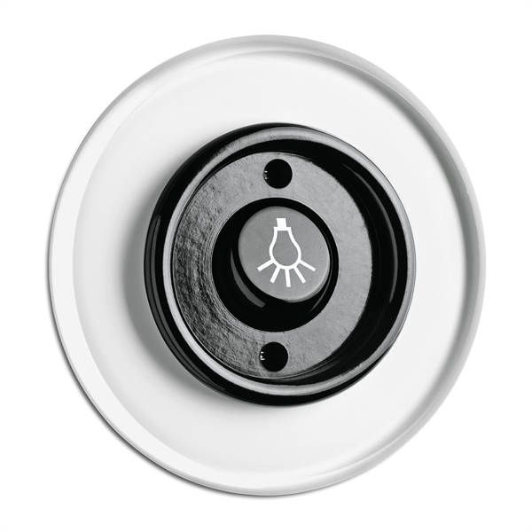 Impulssikytkin, lamppu symbolilla - Lasikehykselliset pistorasiat ja kytkime - 516-129-12 - 1