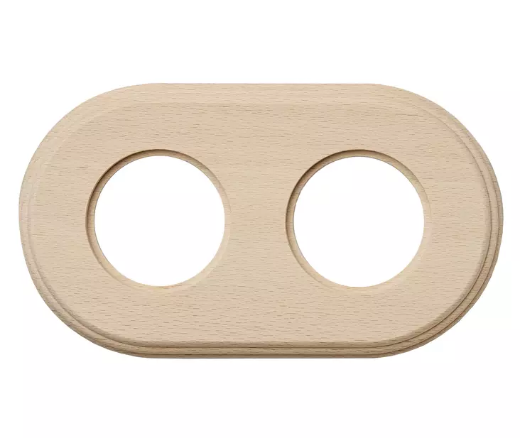 Puinen kehys, käsittelemätön - Valkoiset posliinikytkimet - 518-052-2 - 1