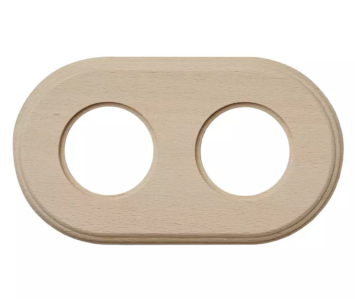 Puinen kehys, käsittelemätön - Valkoiset posliinikytkimet - 518-052-2 - 1