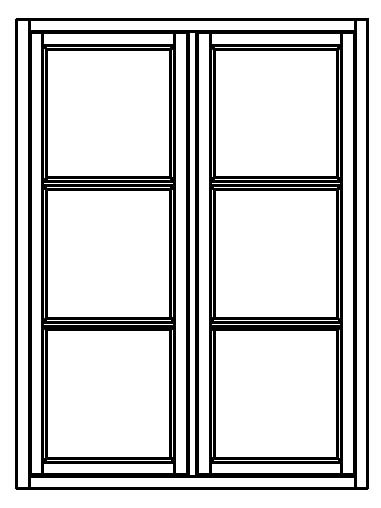 Ruutuikkuna, kolmella ruudulla - Ikkunat kolmeruutuisella puitejaolla - 200-013-2 - 1