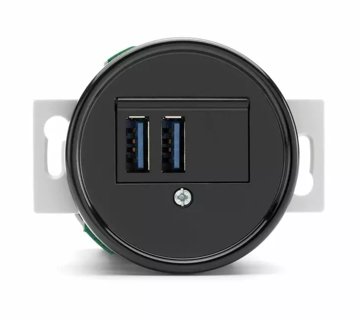 USB -latausasema - Mustat bakeliittipistorasiat - 517-143-22 - 1