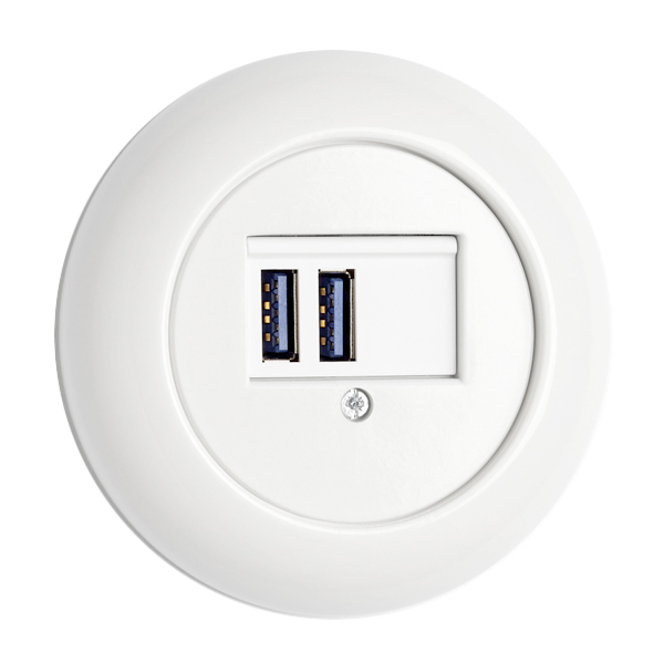 USB -latausasema - Valkoiset pistorasiat ja kytkimet, THPG - 617-144-12 - 1