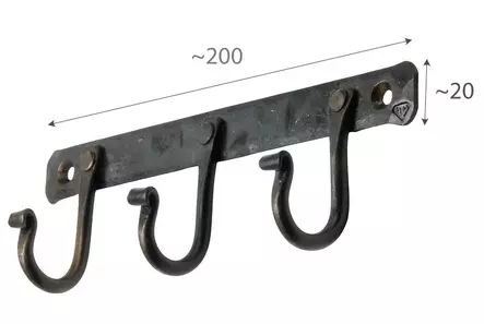 Koukkurivi, kolmella koukulla - Seinäkoukut - 945-036-3 - 2