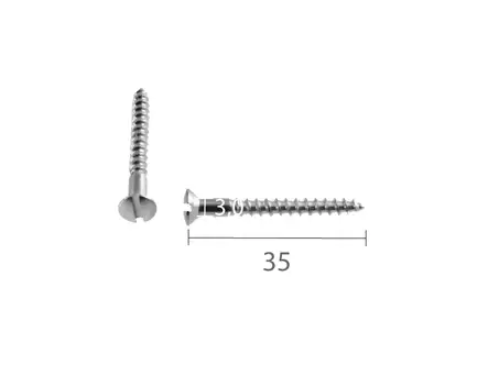 Linssikantainen uraruuvi 3,0 x 35 - Linssikantaiset uraruuvit - 890-004-3 - 2