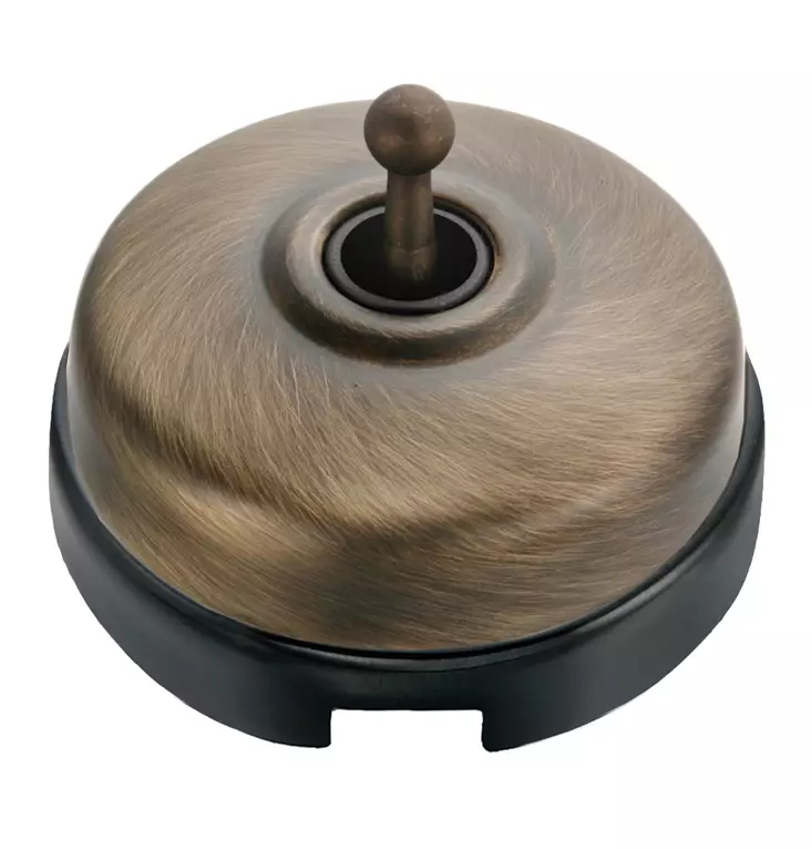 Ristikytkin Dimbler, johtoaukolla - Mustat posliinikytkimet - 519-345-13 - 1