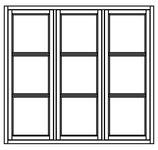 Ruutuikkuna, kolmella ruudulla - Ikkunat kolmeruutuisella puitejaolla - 200-013-3 - 1