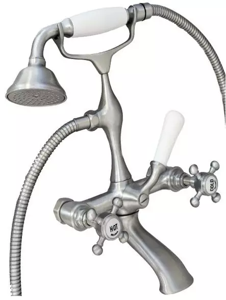 Suihkuhana, vanha hopea vanhanajan hana vanhaan taloon suihku antiikki=
 klassinen perinteinen hana tyylik=C3=A4s kaksiote hana - Clarissa -hanasarja - 412-007-4 - 1