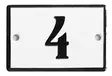 Emalikyltti no "4", 6 x 4 cm - Emaliset numerokilvet, pienet - 946-084-4 - 1
