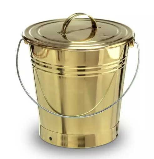 Tuhkaämpäri, kannellinen - Messinkiset tulisijatarvikkeet - 719-045-14 - 1