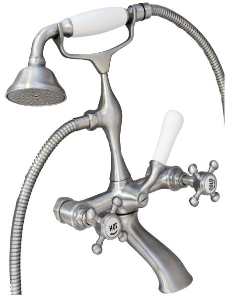 Suihkuhana, vanha hopea vanhanajan hana vanhaan taloon suihku antiikki=
 klassinen perinteinen hana tyylik=C3=A4s kaksiote hana - Clarissa -hanasarja - 412-007-4 - 1