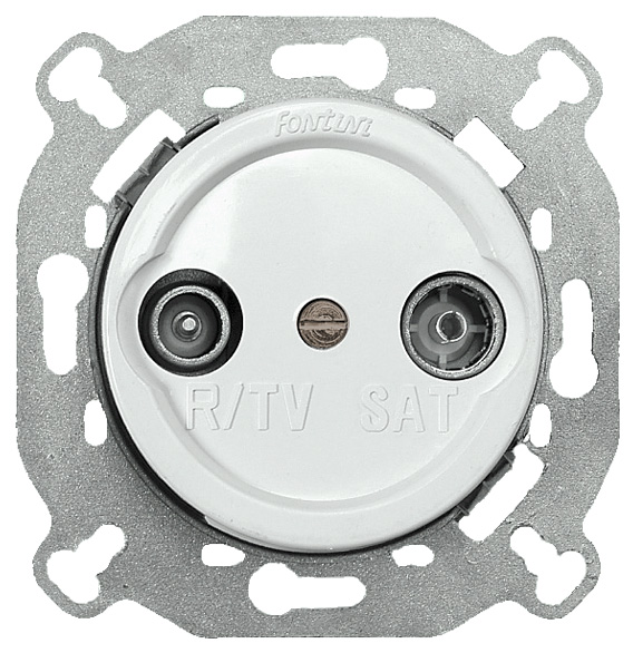 Antennirasia, yksittäinen - Valkoiset posliinipistorasiat - 517-041-4 - 1