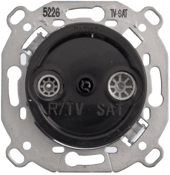 Antennirasia, yksittäinen - Mustat posliinipistorasiat - 517-042-4 - 1
