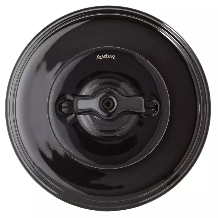 Ristikytkin, vääntönupilla - Mustat posliinikytkimet - 516-026-4 - 1