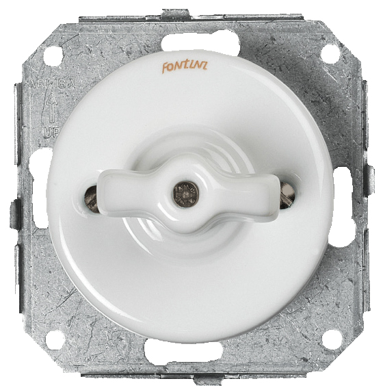 Ristikytkin, vääntönupilla - Valkoiset posliinikytkimet - 516-040-4 - 1