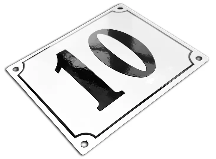 Talonumero 14 x 12 cm, emaloitu - Emaliset numerokilvet, kork. 12 cm - 944-020-14 - 1