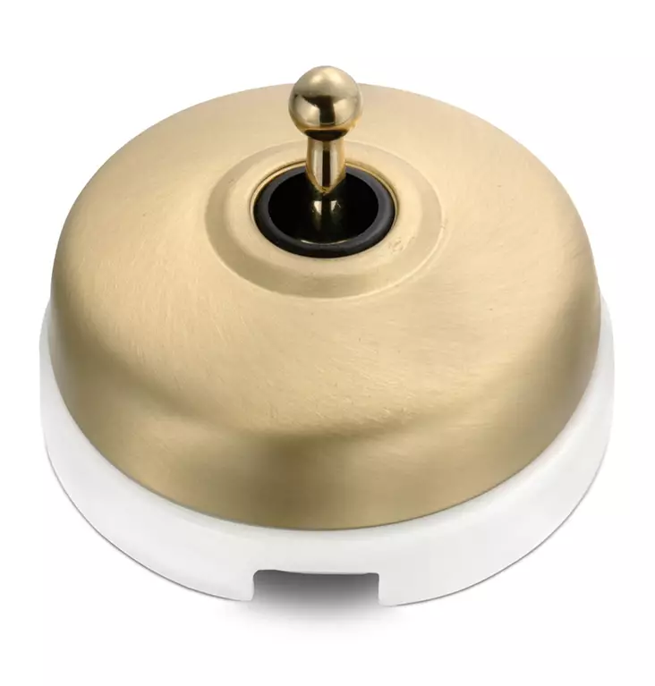 Vaihtokytkin Dimbler, johtoaukolla - Valkoiset posliinikytkimet - 518-342-14 - 1