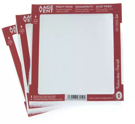 Pölysuodatin korvausilmaventtiilille, 3 kpl - Vedonparantajat ja varaosat - 719-015-75 - 1