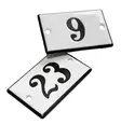 Emalikyltti omalla numerolla, 6 x 4 cm - Emaliset numerokilvet, pienet - 946-085-55 - 1
