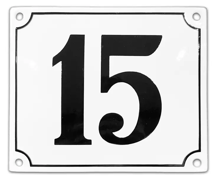 Talonumero 20 x 16 cm, emaloitu - Emaliset numerokilvet, kork. 16 cm - 944-211-15 - 1