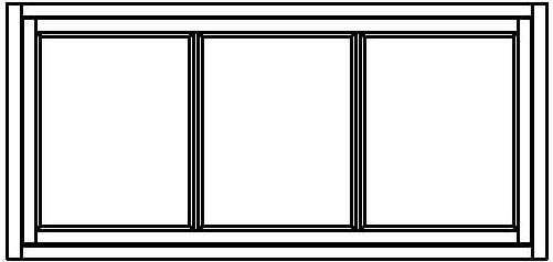 Ruutuikkuna, kolmella ruudulla - Ikkunat kolmeruutuisella puitejaolla - 200-013-5 - 1
