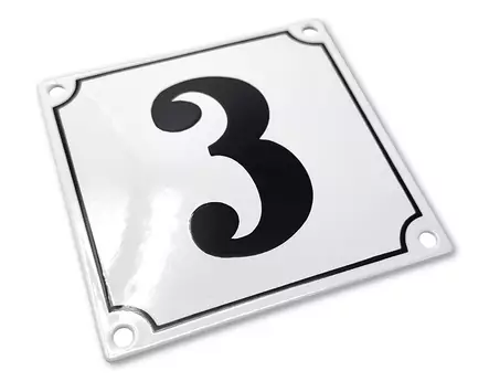 Talonumero 16 x 16 cm, emaloitu - Emaliset numerokilvet, kork. 16 cm - 944-210-6 - 2