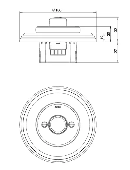 Himmennin (LED 4 - 400 W) - Valkoiset posliinikytkimet - 516-025-6 - 2