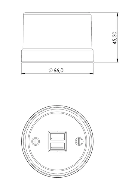 USB A -pistorasia, tupla - Valkoiset posliinipistorasiat - 517-003-6 - 2