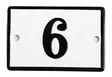 Emalikyltti no "6", 6 x 4 cm - Emaliset numerokilvet, pienet - 946-084-6 - 1