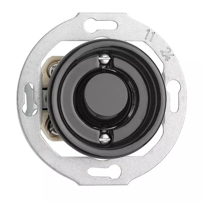 Ristikytkin (posliinikehykselle) - Mustat pistorasiat ja kytkimet, THPG - 516-145-26 - 1