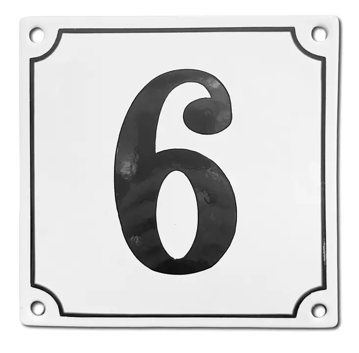 Talonumero 16 x 16 cm, emaloitu - Emaliset numerokilvet, kork. 16 cm - 944-210-6 - 1