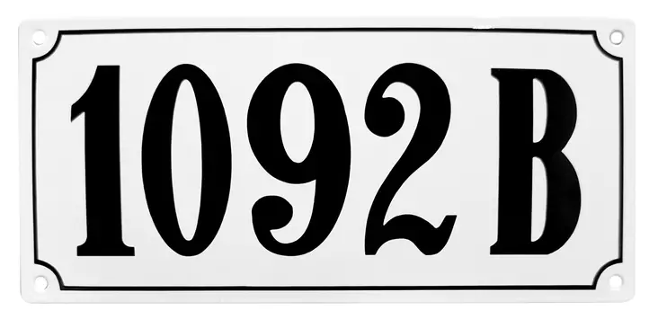 Talonumero 26 x 12 cm, emaloitu - Emaliset numerokilvet, kork. 12 cm - 944-020-16 - 1