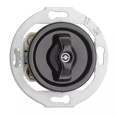 Ristikytkin (posliinikehykselle) - Mustat pistorasiat ja kytkimet, THPG - 516-145-7 - 1